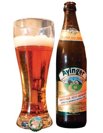 Bavarians have been celebrating the harvest with beer festivals since before the 1400s. Märzen is brewed in March to be ready for the September and October beer festivals.
Taste:
Rich, amber-golden color. Deep, inviting, malty nose and bready, wonderful flavor that's an ode to barley. Medium to big body, with a touch of warming alcohol on the finish. Soft dryness from long maturation.